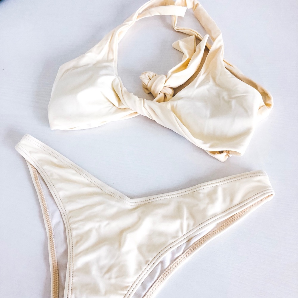 Aloha Cream Twist Top Bikini - Picture 4 of 7